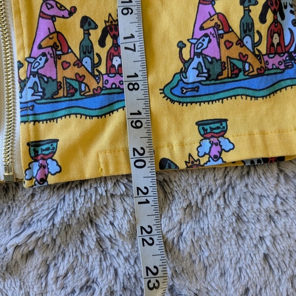 Nooworks Jacket Dog Party Moto Full Zip Small Yellow - Picture 5 of 8